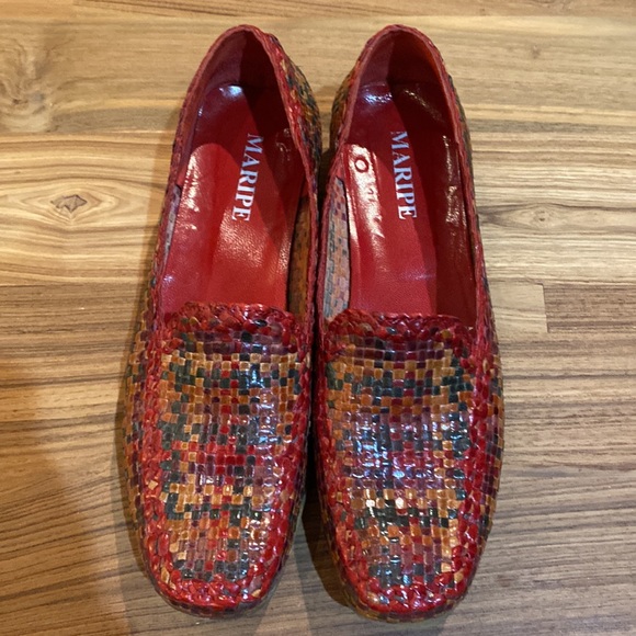 Maripe Colorful Braided Leather Loafers in Autumn Colours Size 39.5 - Picture 3 of 3